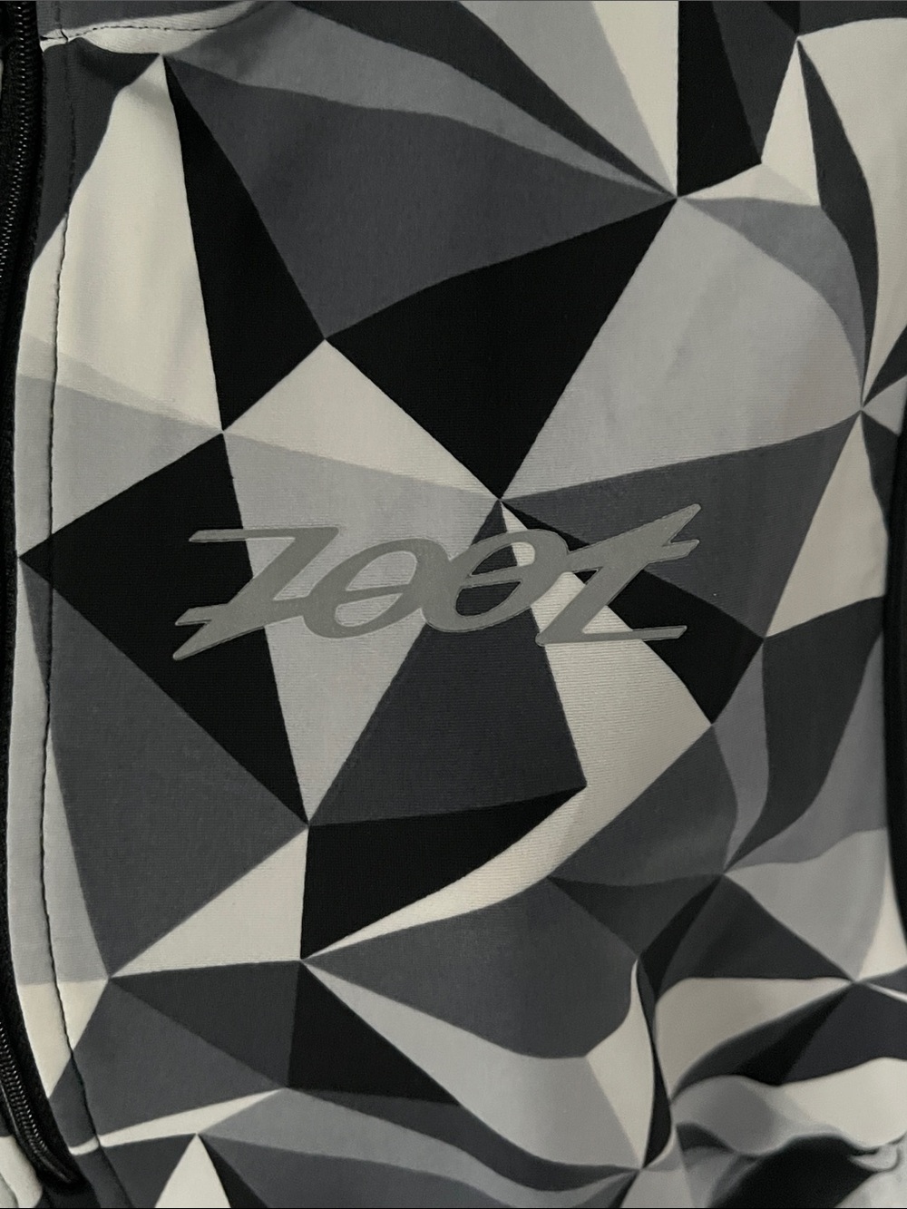 Zoot Sleeveless Cycling Jersey Tri Top Vest Geometric Print Rear Pockets M - Picture 6 of 9